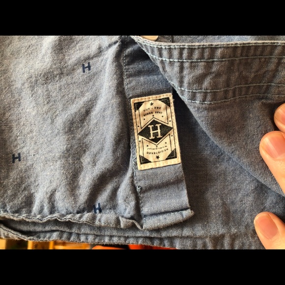HUF button-down payday chambray denim-style shirt - Picture 7 of 11